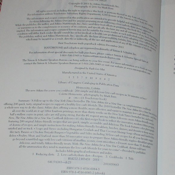 Atkins Diet Low Carb Recipes Softcover Book with Color Photos Colette Heimowitz - Picture 2 of 8